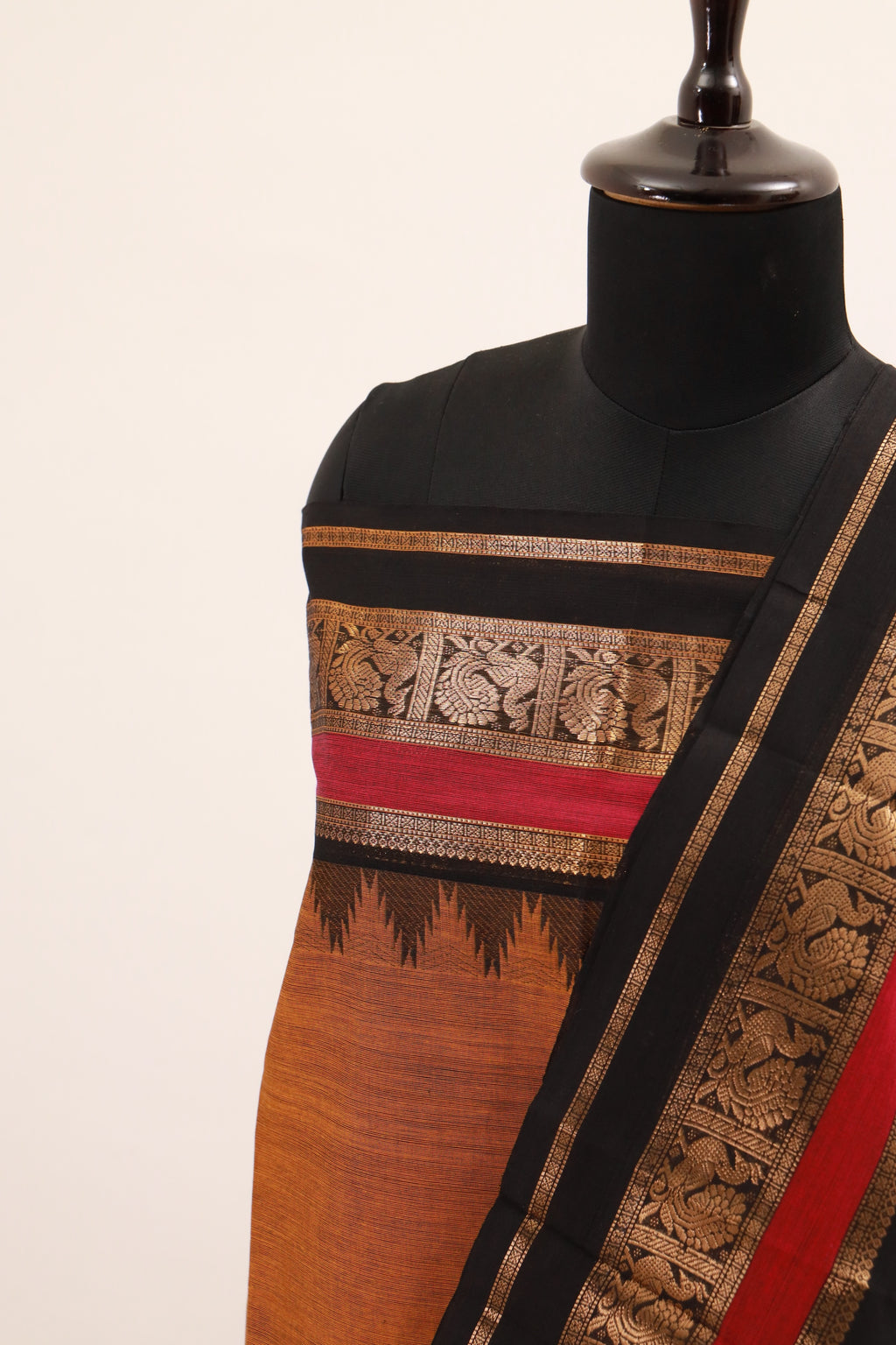 Fenugreek with Multi color Border Chettinad Cotton Unstitched Salwar Suit - #NC127