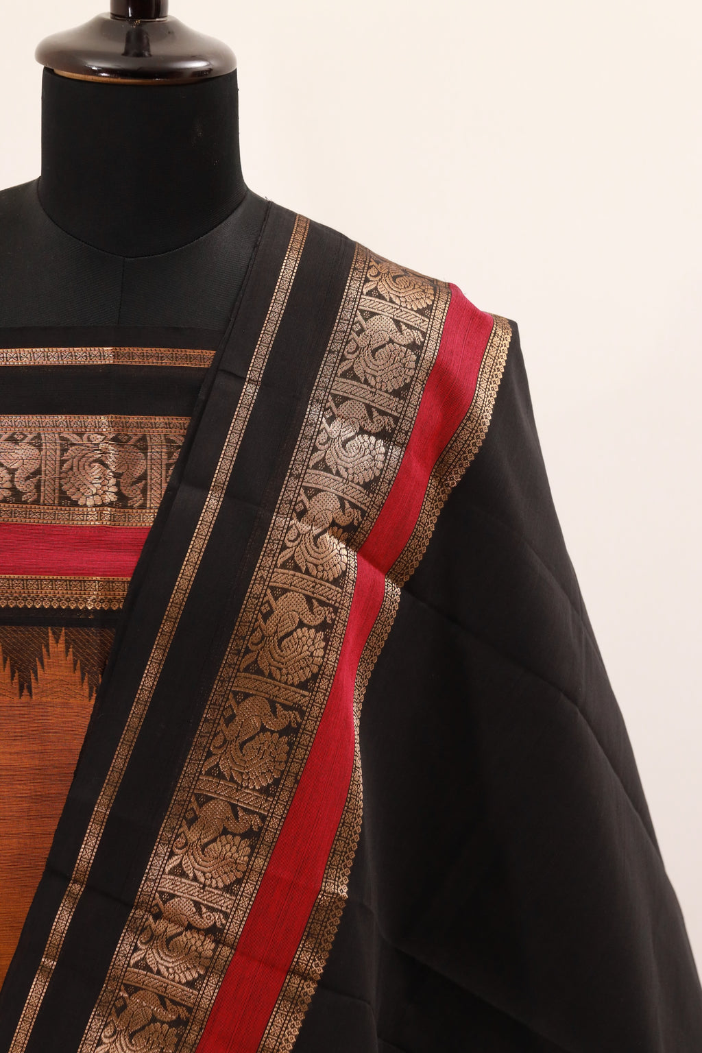 Fenugreek with Multi color Border Chettinad Cotton Unstitched Salwar Suit - #NC127