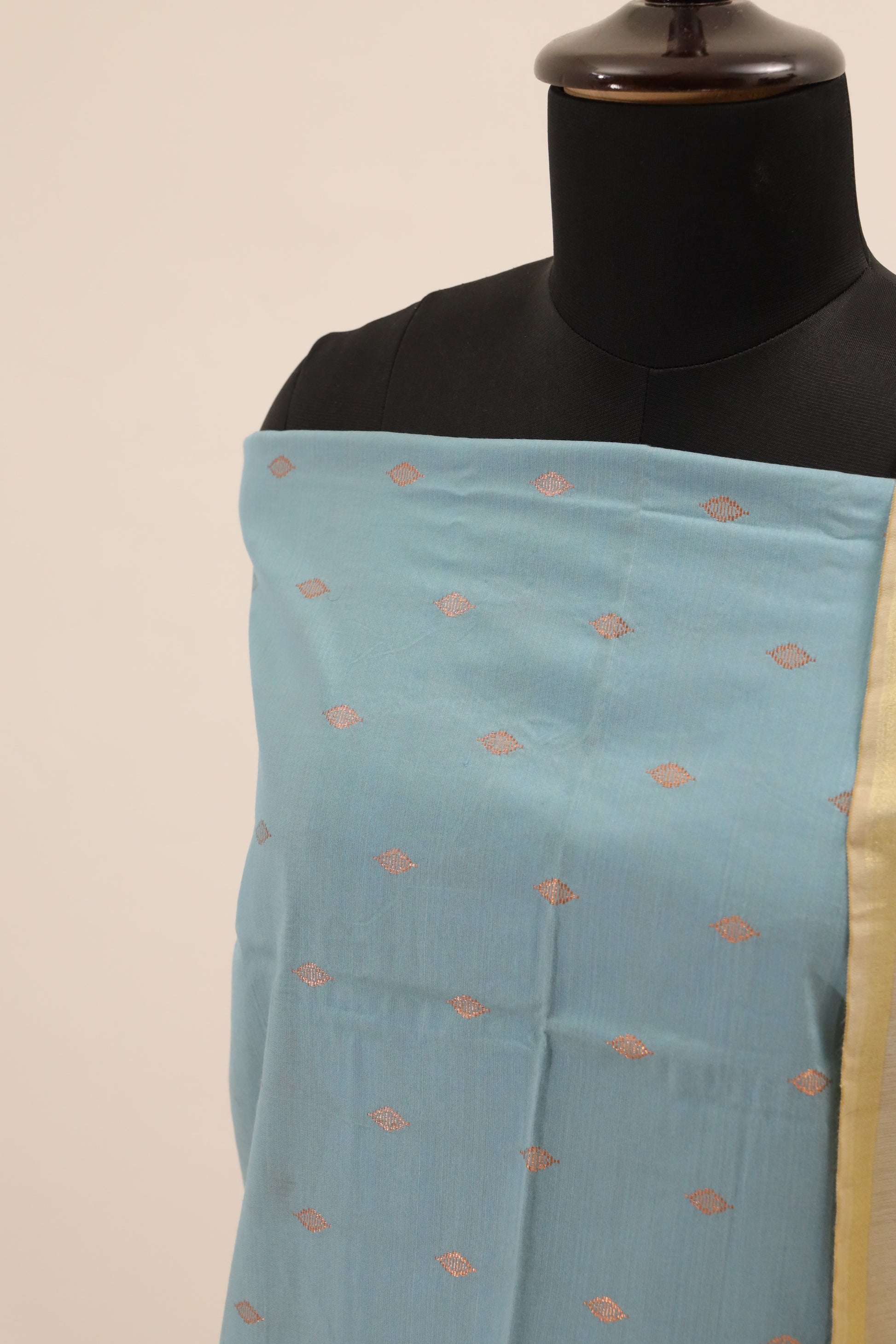 Sky Blue with Cream Dupatta Unstitched Salwar Suit - #NC137