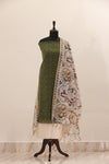 Green with Printed Dupatta  Unstitched Salwar Suit - #NC138