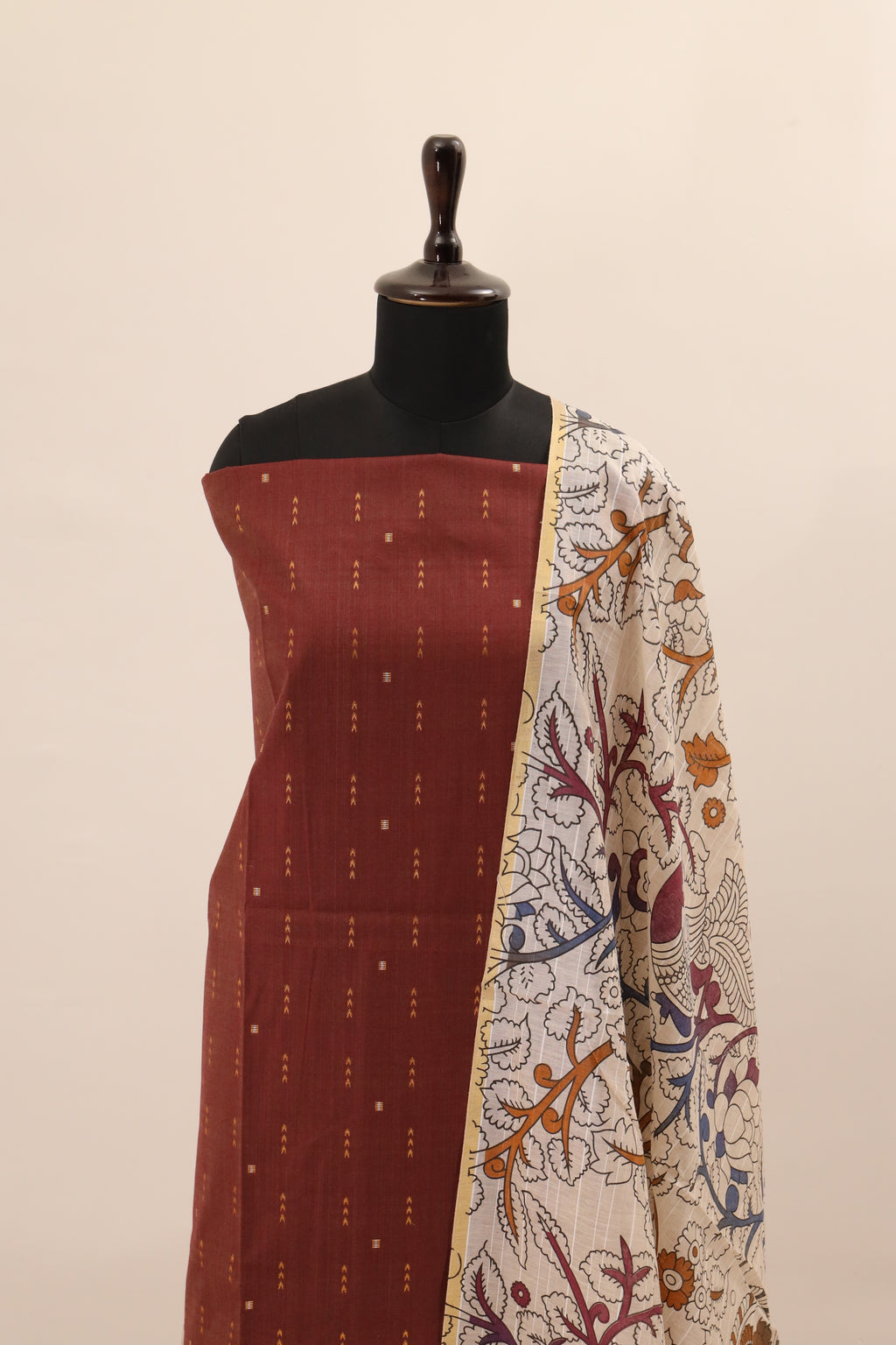 Brown with Printed Dupatta  Unstitched Salwar Suit - #NC139