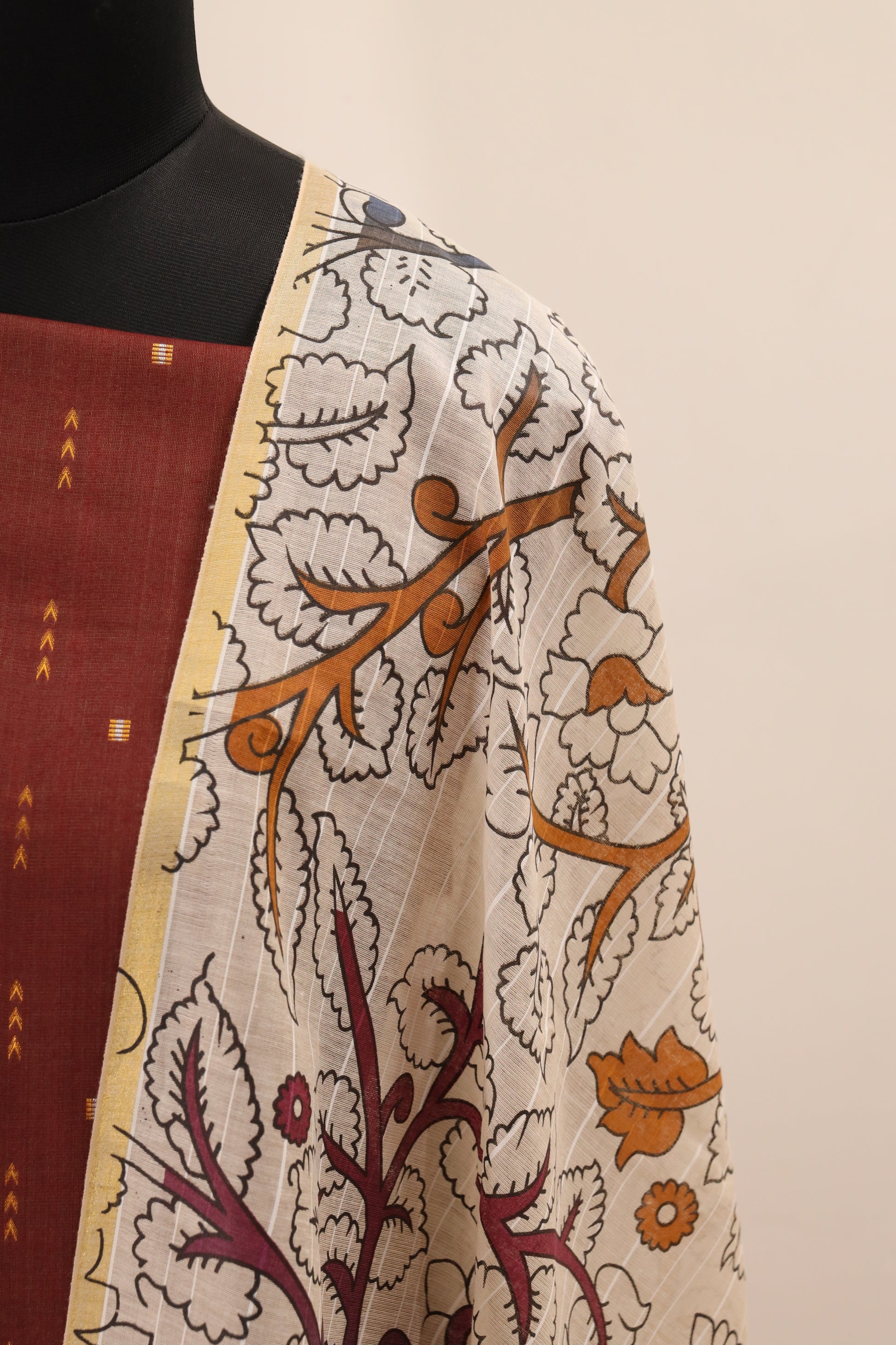 Brown with Printed Dupatta  Unstitched Salwar Suit - #NC139