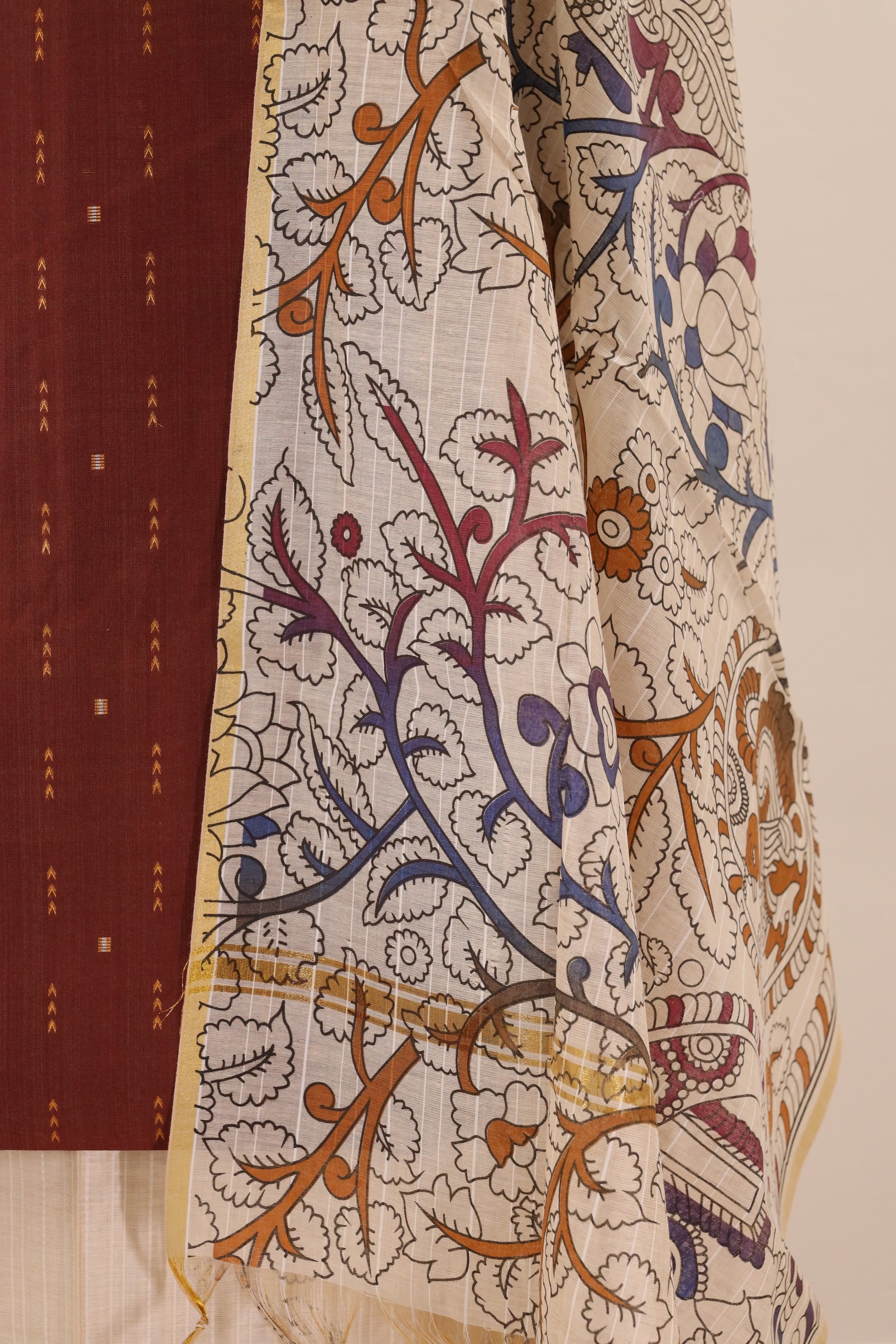 Brown with Printed Dupatta  Unstitched Salwar Suit - #NC139