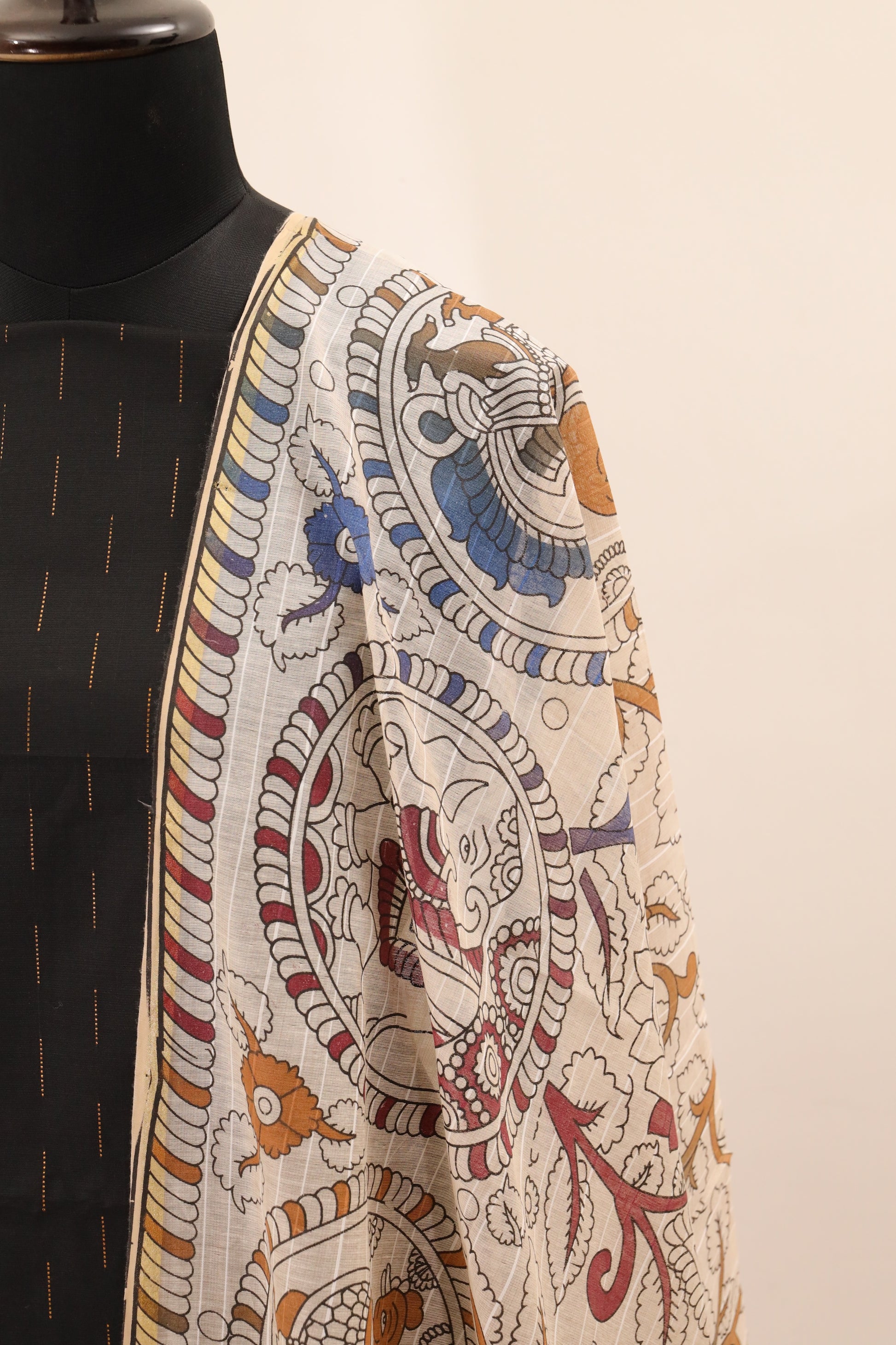 Black with Printed Dupatta  Unstitched Salwar Suit - #NC140