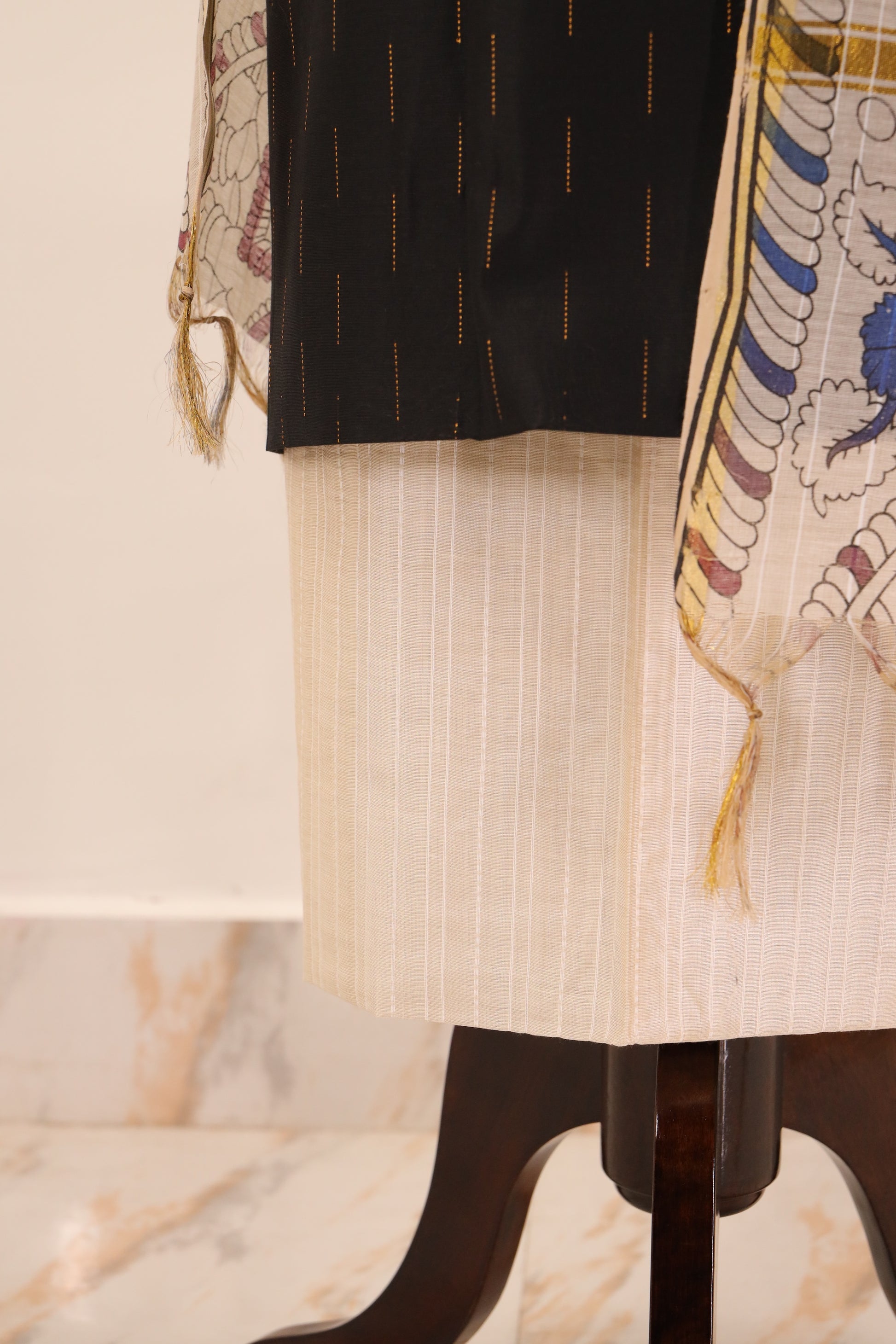 Black with Printed Dupatta  Unstitched Salwar Suit - #NC140