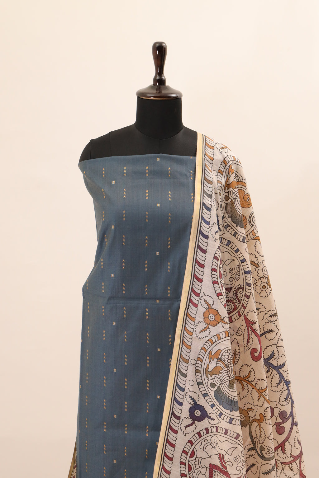 Blue with Printed Dupatta  Unstitched Salwar Suit - #NC141