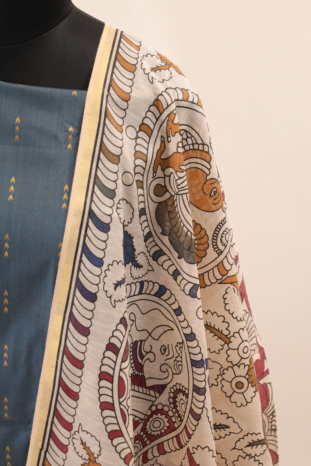 Blue with Printed Dupatta  Unstitched Salwar Suit - #NC141