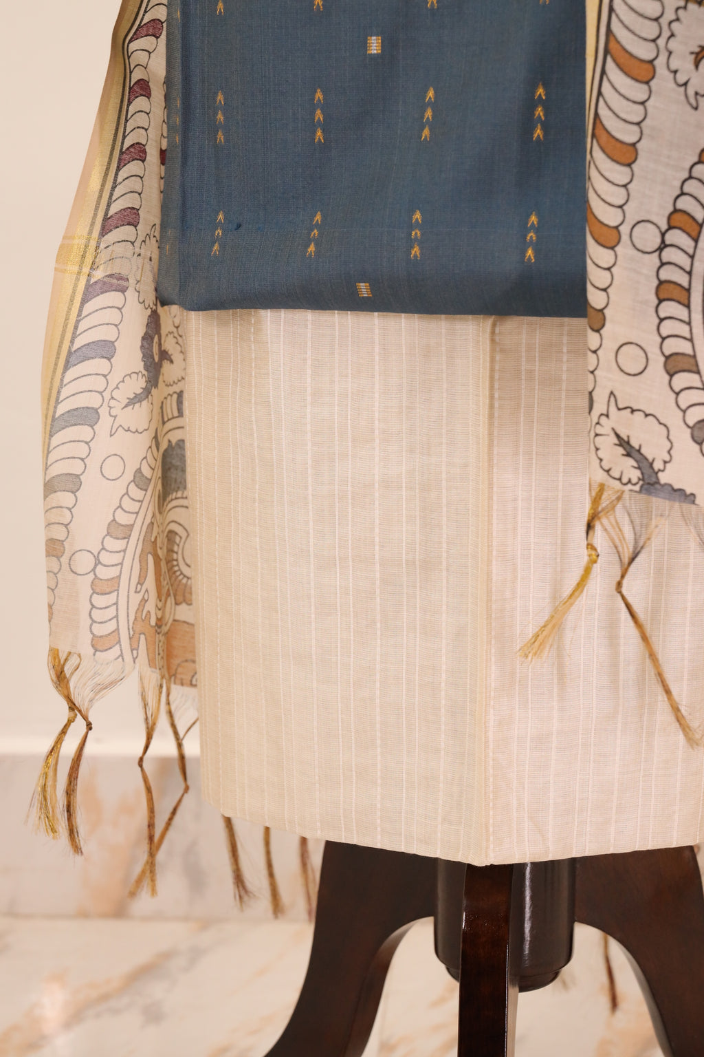 Blue with Printed Dupatta  Unstitched Salwar Suit - #NC141