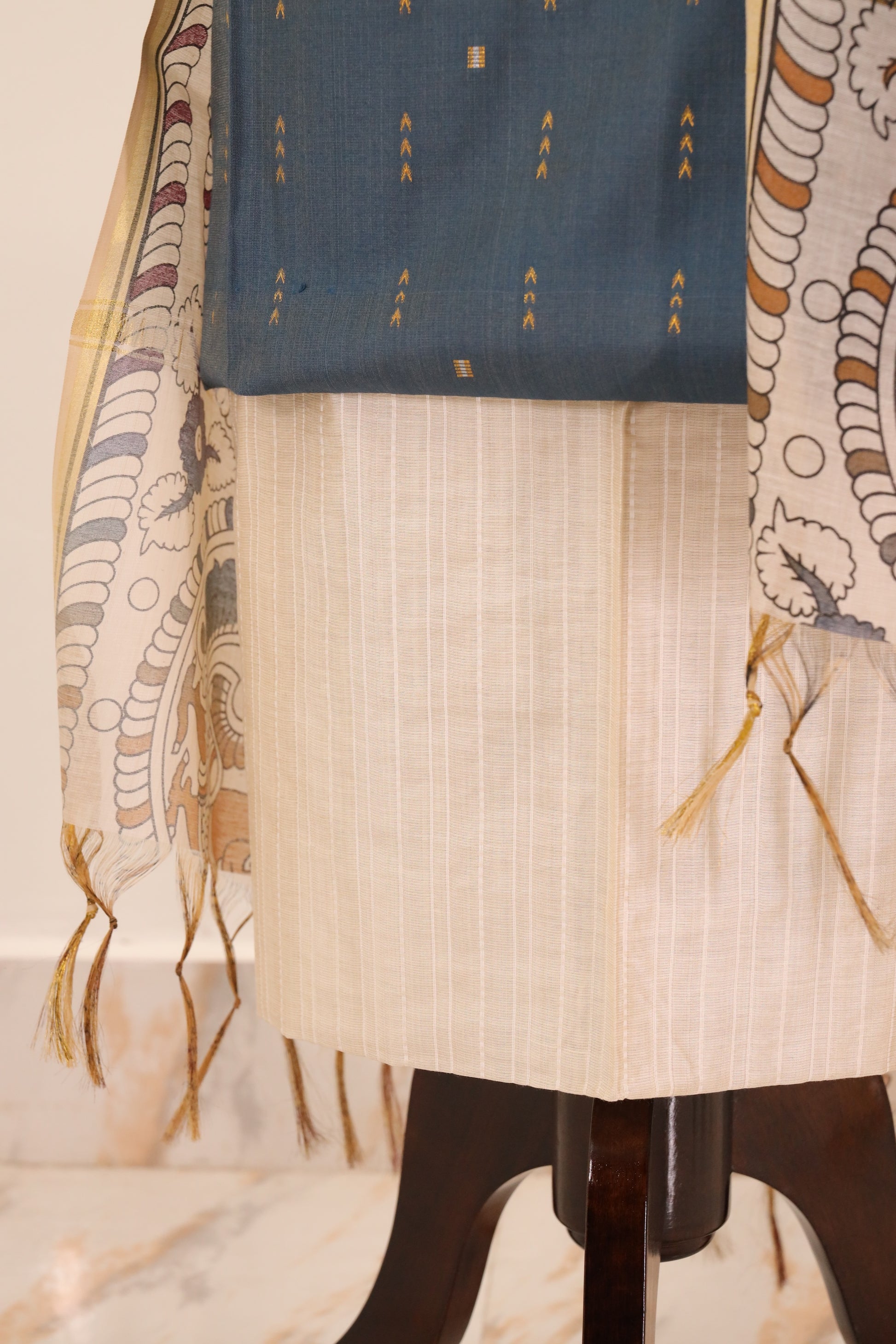 Blue with Printed Dupatta  Unstitched Salwar Suit - #NC141