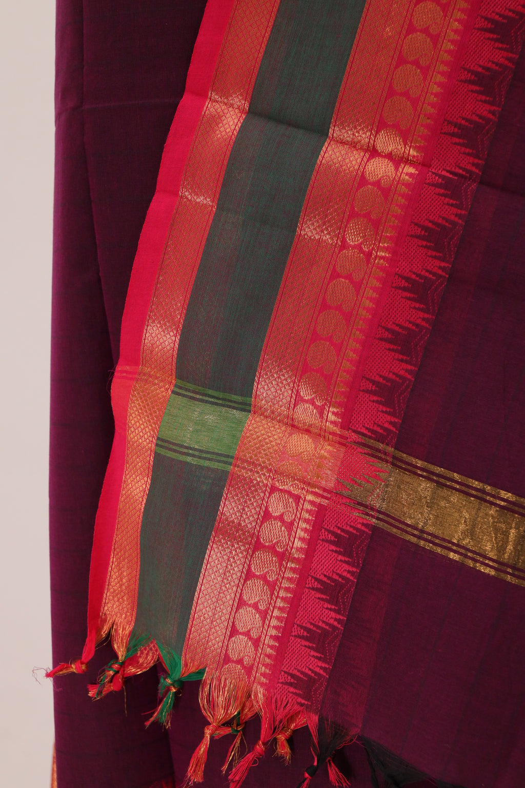 Grapes with Multi color Border Chettinad Cotton Unstitched Salwar Suit - #NC092