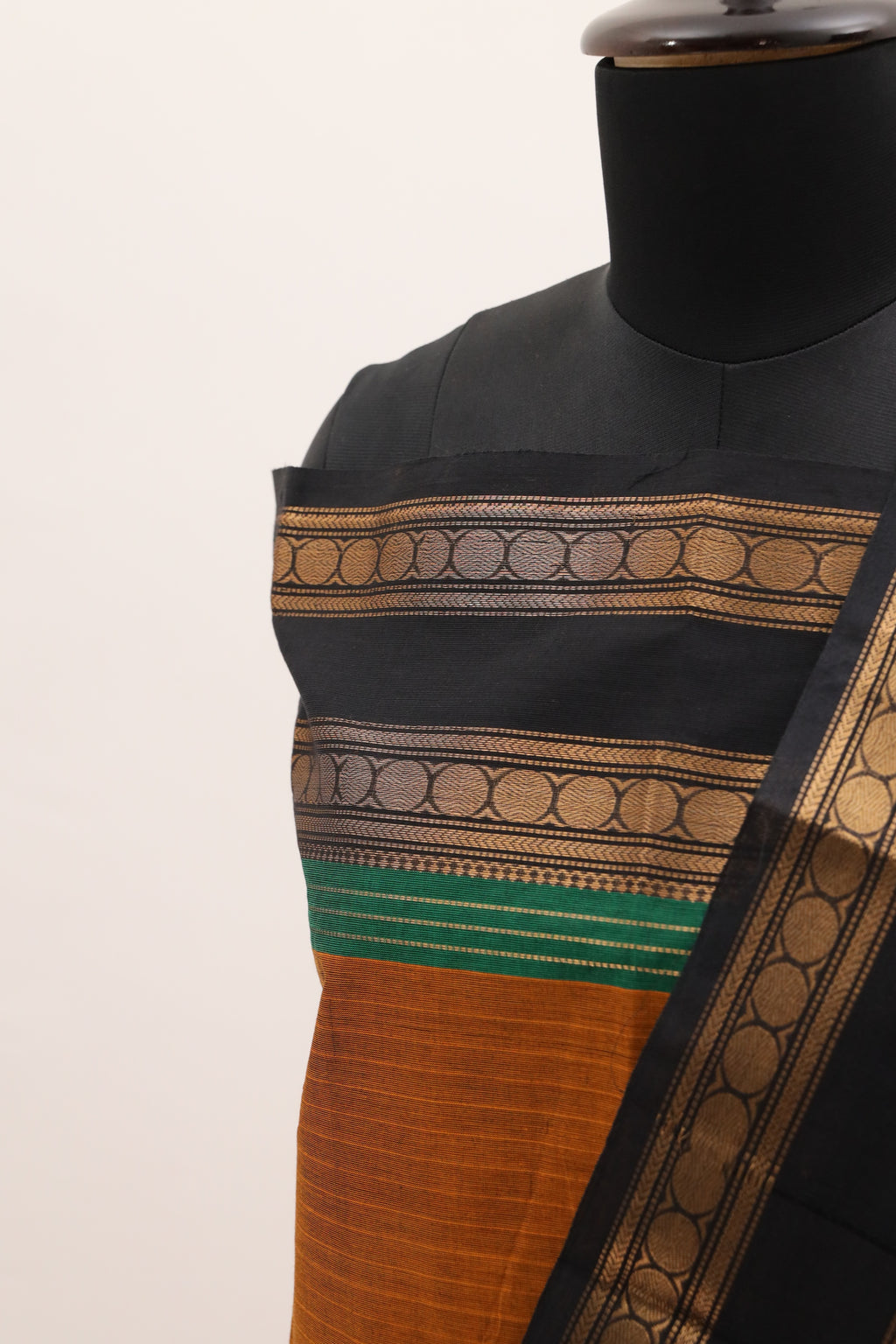 Mustard with Multi color Border Chettinad Cotton Unstitched Salwar Suit - #NC099