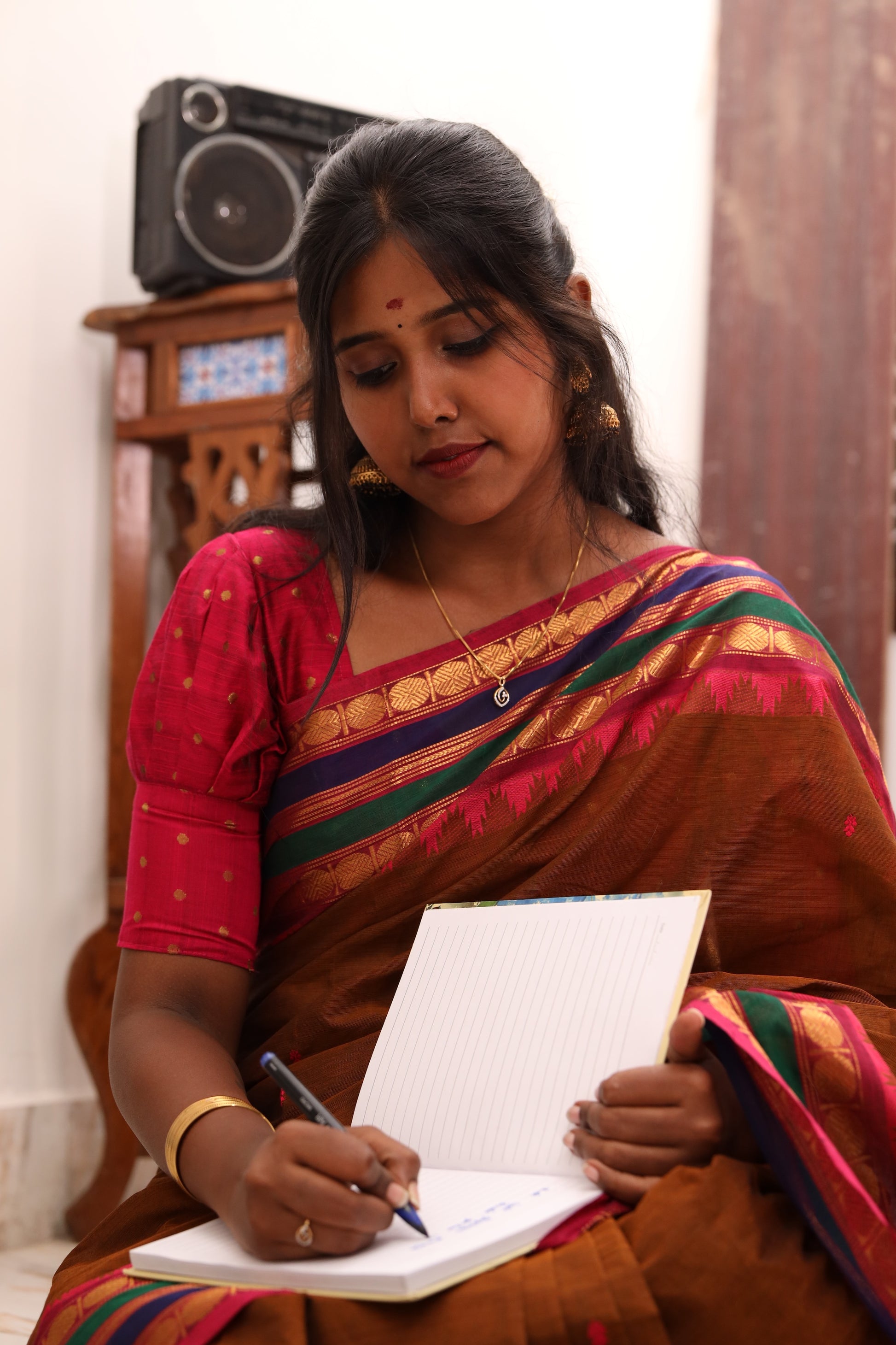 Mustard with Multi color Border Chettinad Cotton Saree -#NS021