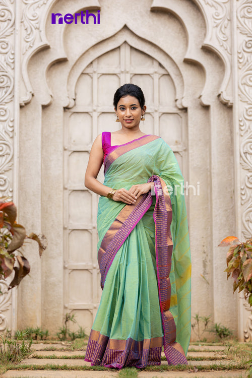 Ilai - Green Chettinad Cotton Saree