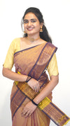 Sandalwood Brown with Brown Border Chettinad Cotton Saree-#NS033