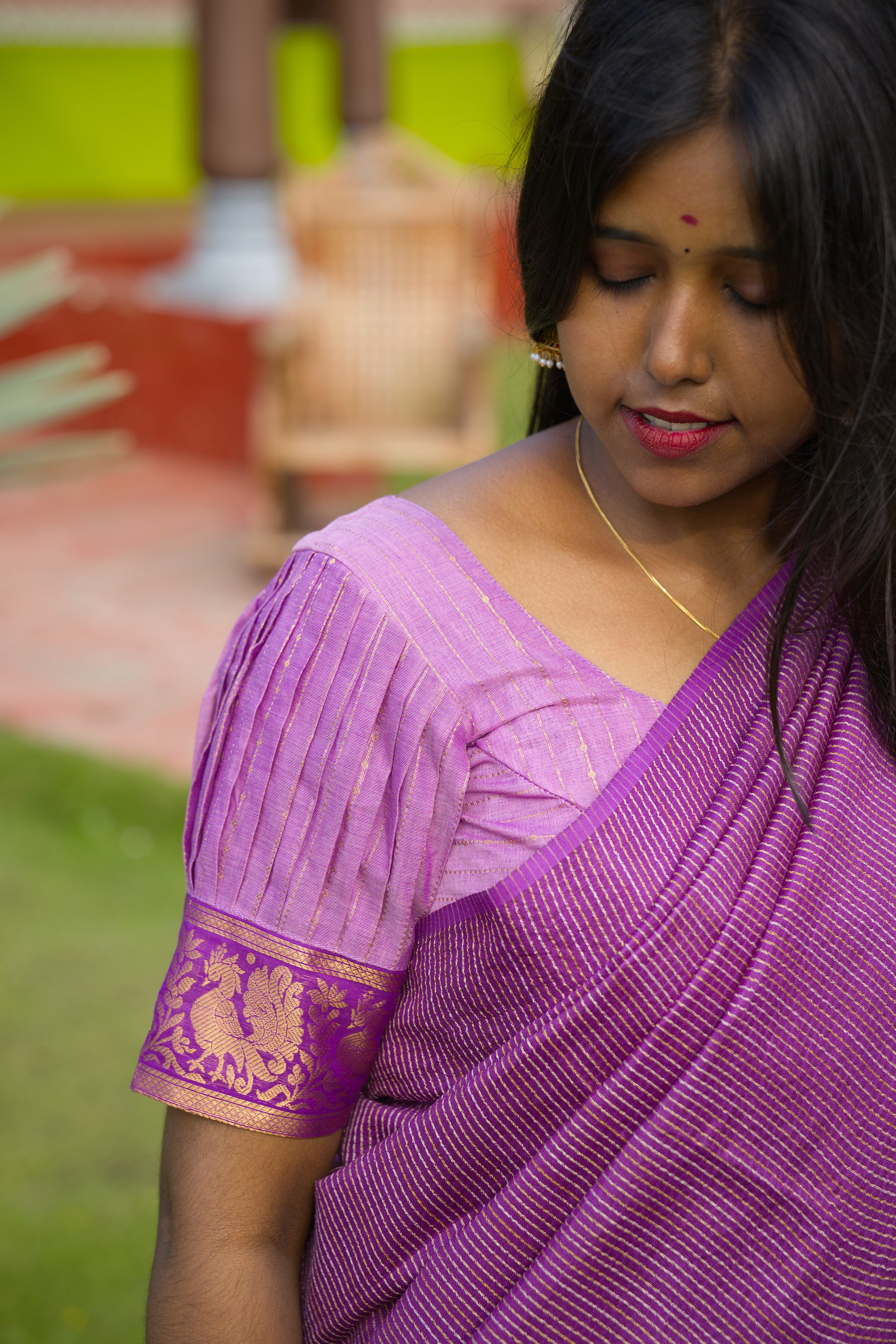Lavender - Chettinad Cotton Half Saree - NH003