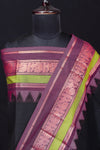 Black and Pink - Chettinad Cotton Unstitched Salwar Suit - #NC031