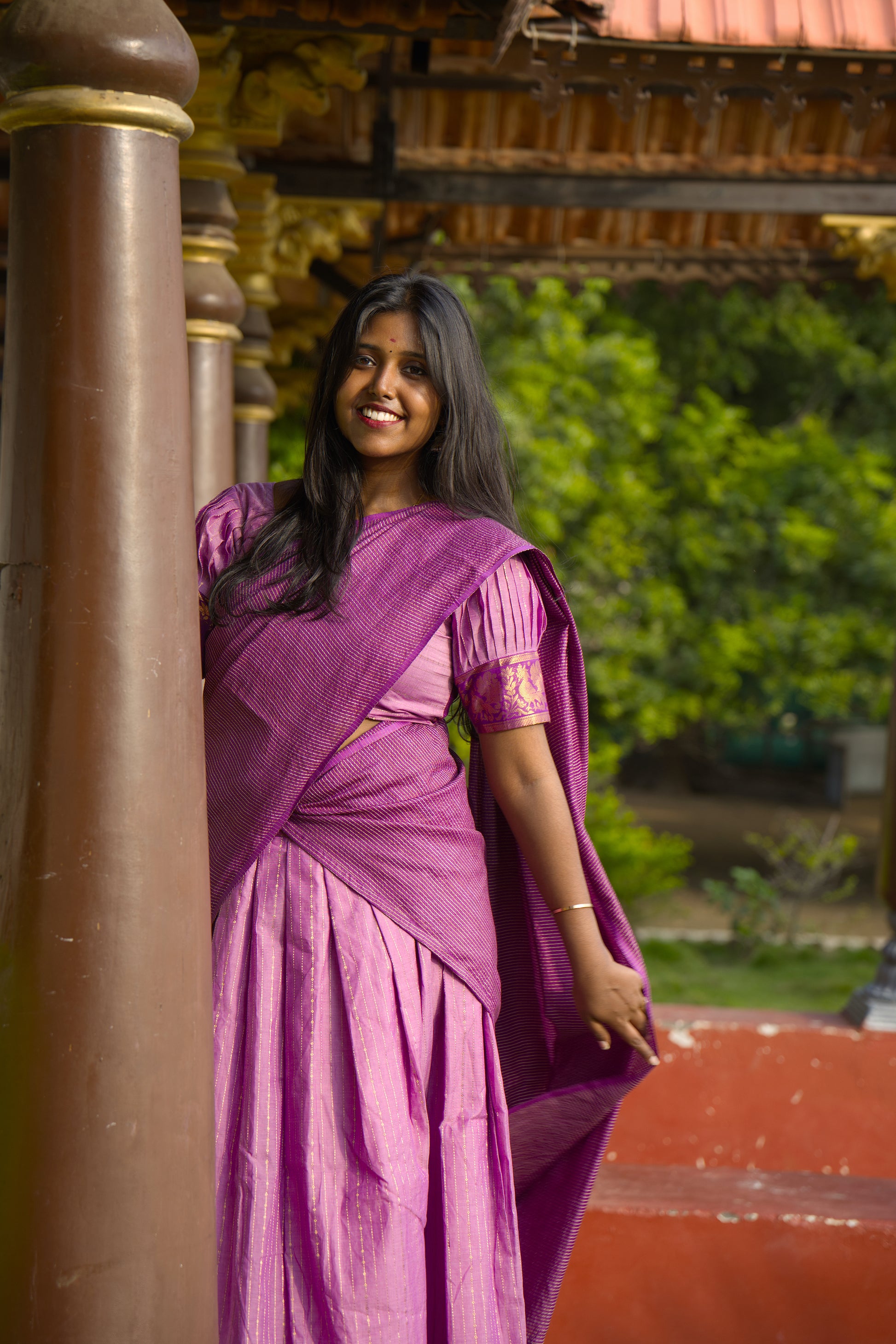 Lavender - Chettinad Cotton Half Saree - NH003