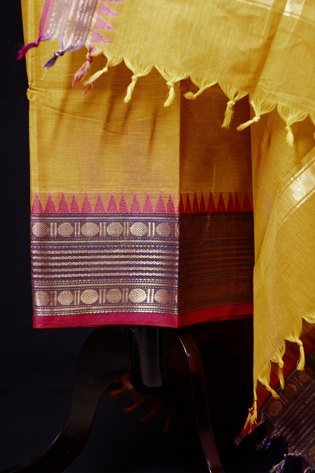 Yellow and Pink - Chettinad Cotton Unstitched Salwar Suit - #NC018