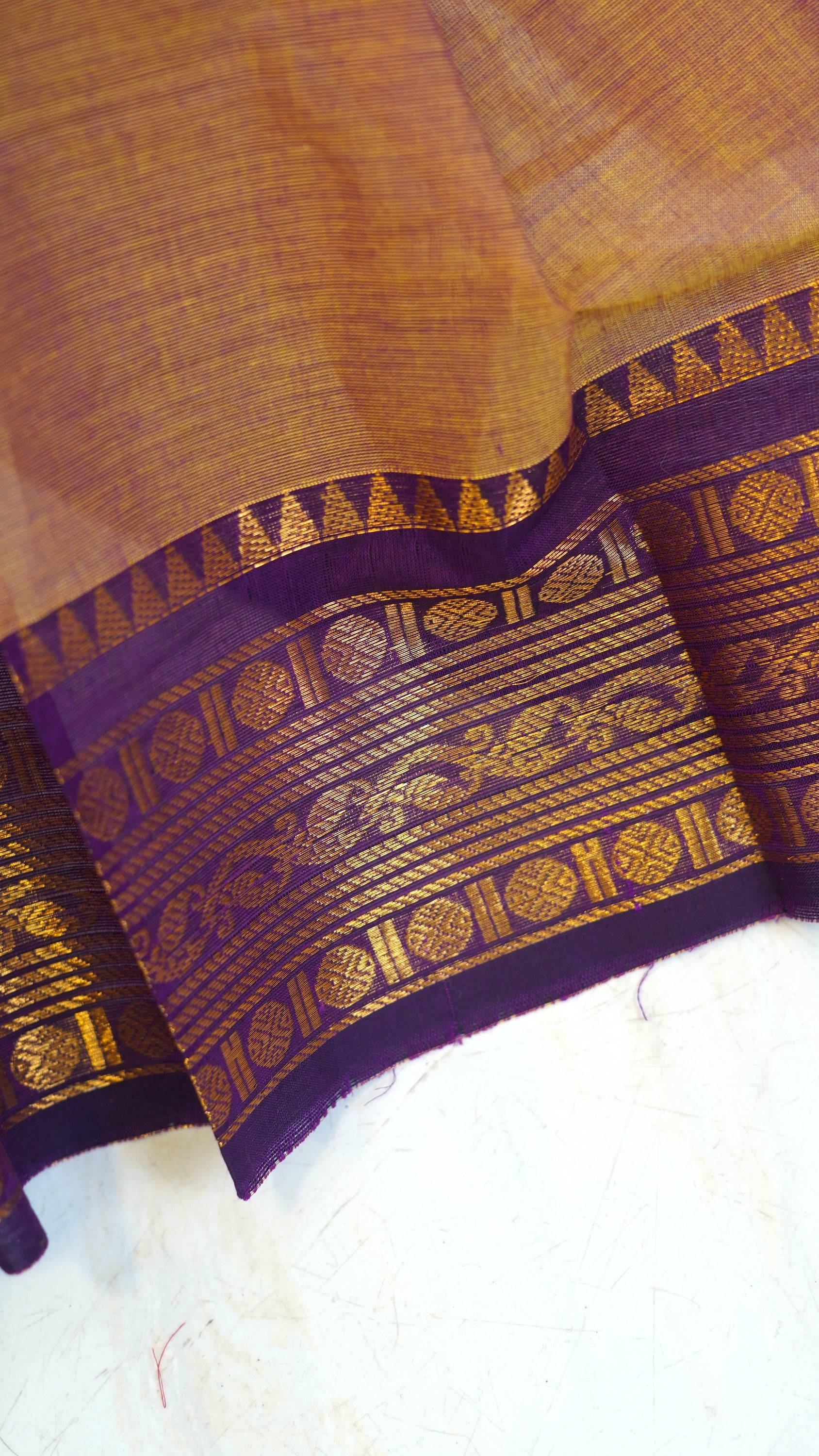 Sandalwood Brown with Brown Border Chettinad Cotton Saree-#NS033
