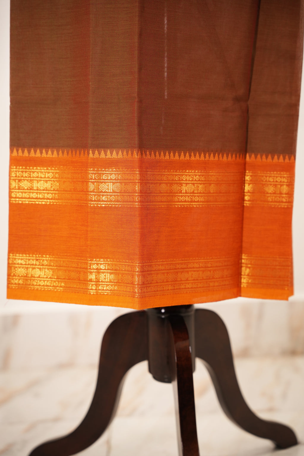 Beige with Multi color Border Chettinad Cotton Unstitched Salwar Suit - #NC145