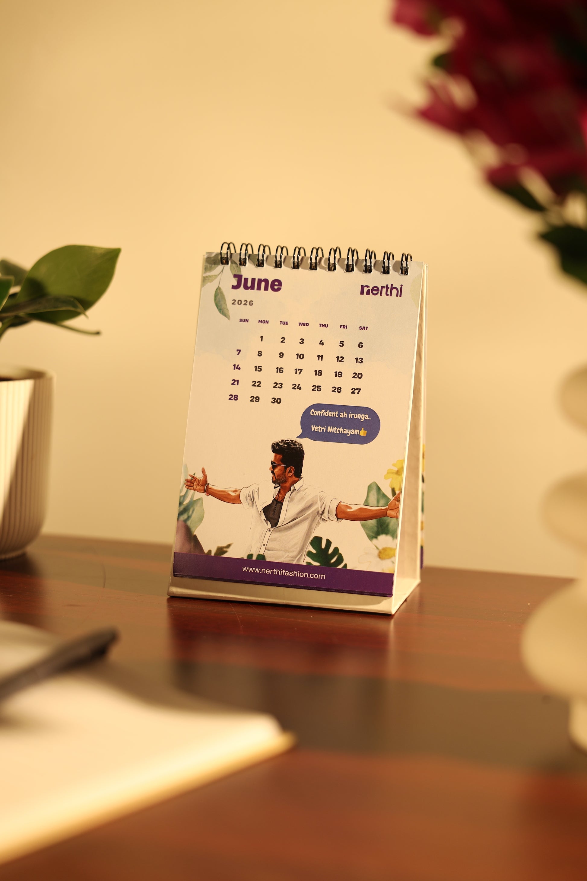 Tamil Cinema Themed 2026 Desk Calendar