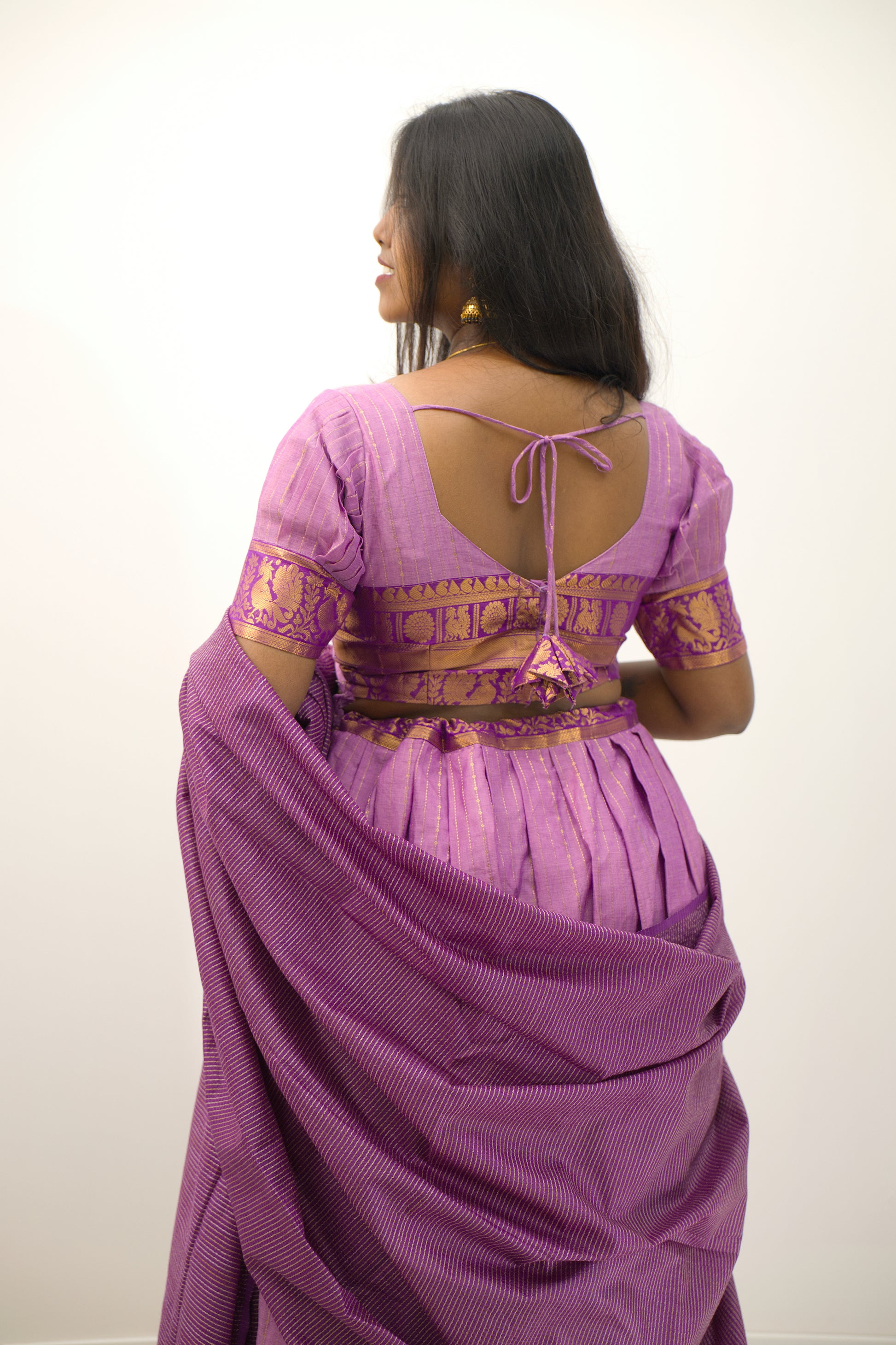 Lavender - Chettinad Cotton Half Saree - NH003