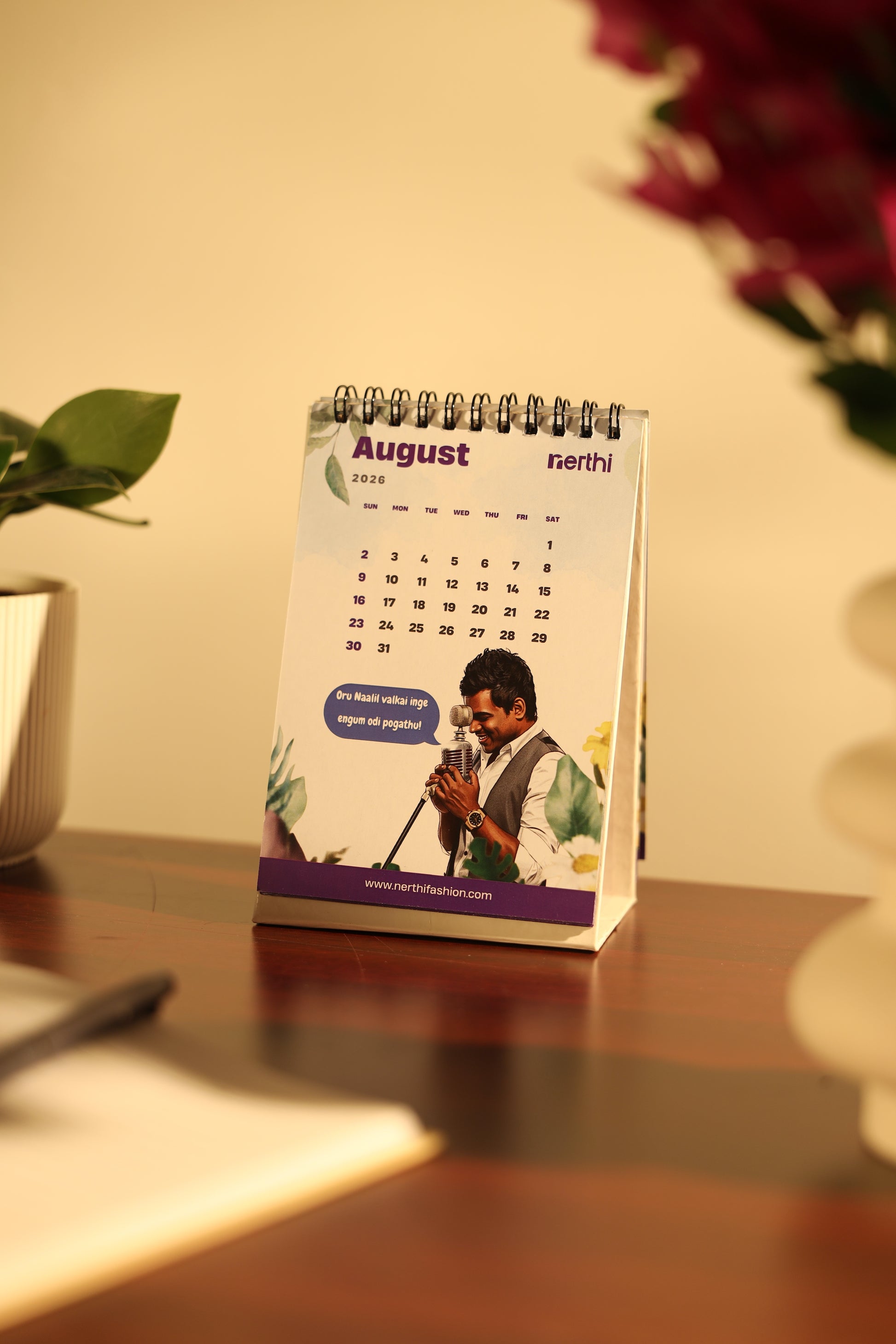 Tamil Cinema Themed 2026 Desk Calendar