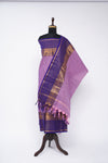 Purple with Golden Border Chettinad Cotton Unstitched Salwar Suit - #NC204