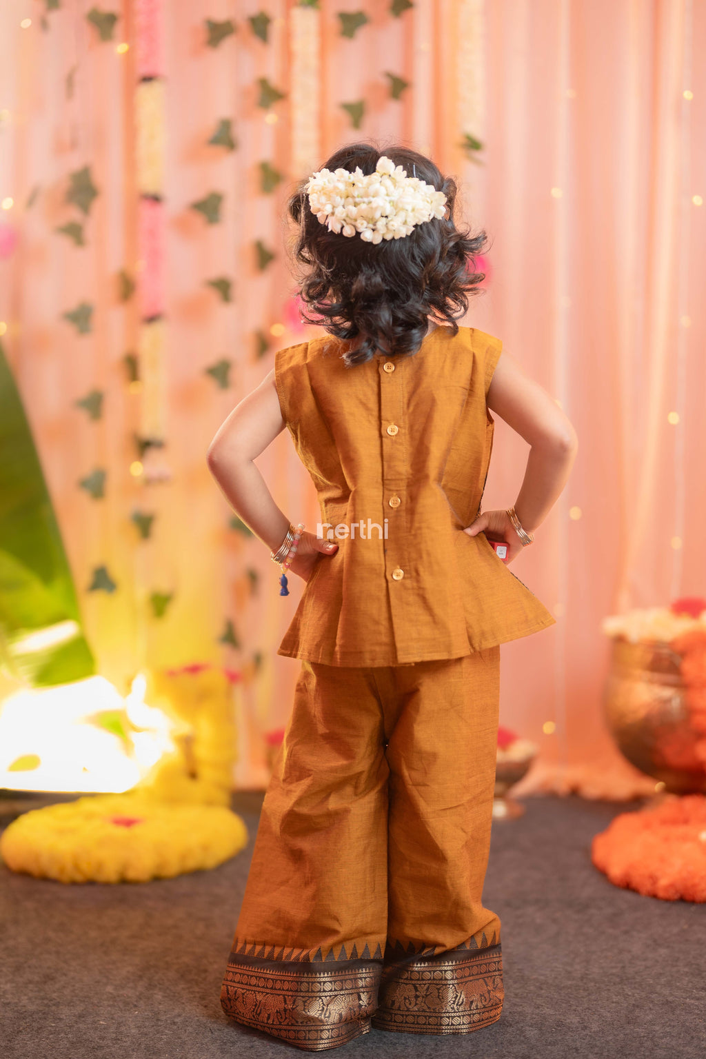 Bronze Chettinad Cotton Co-ord Set - #NF003