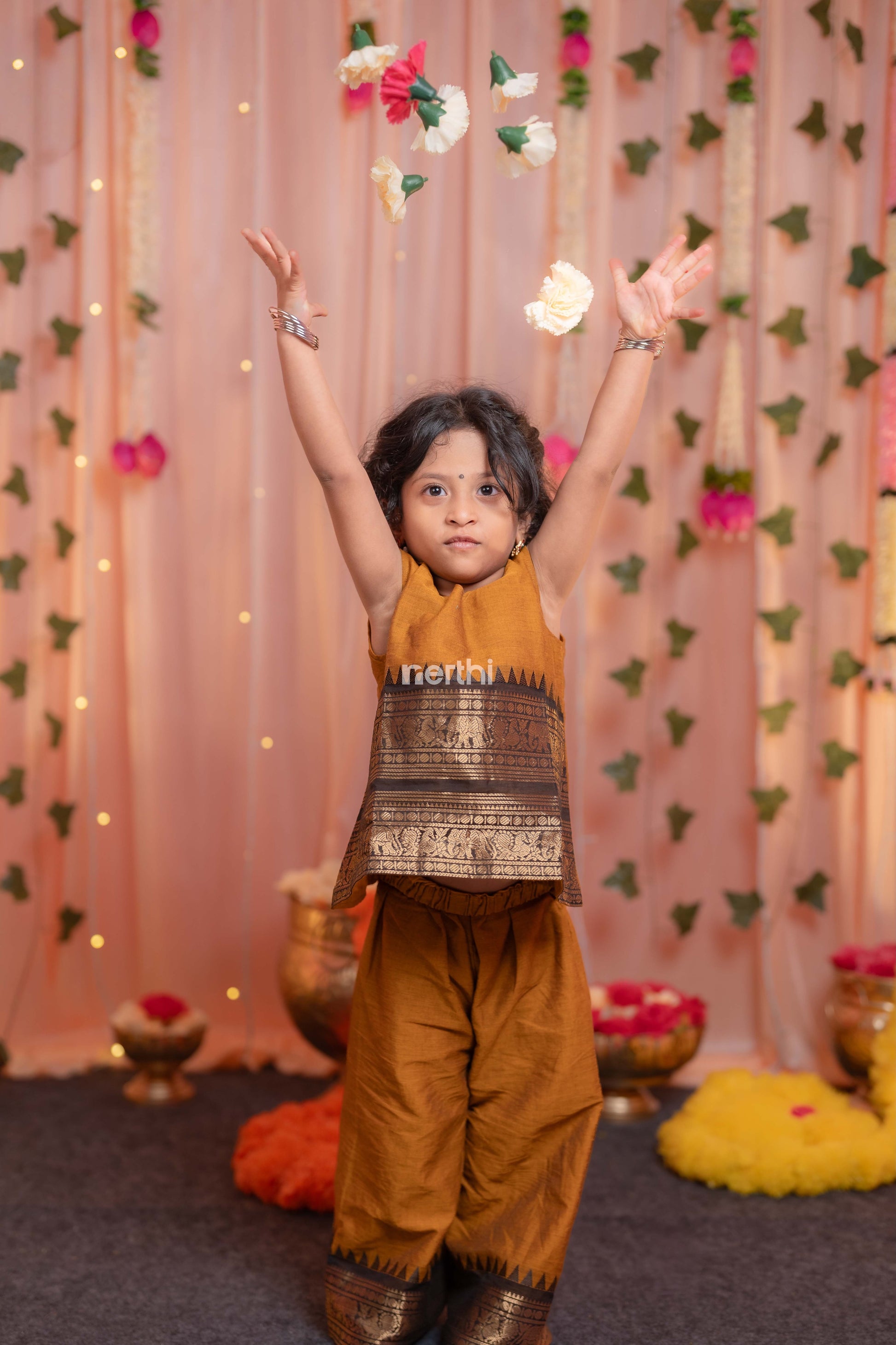 Bronze Chettinad Cotton Co-ord Set - #NF003