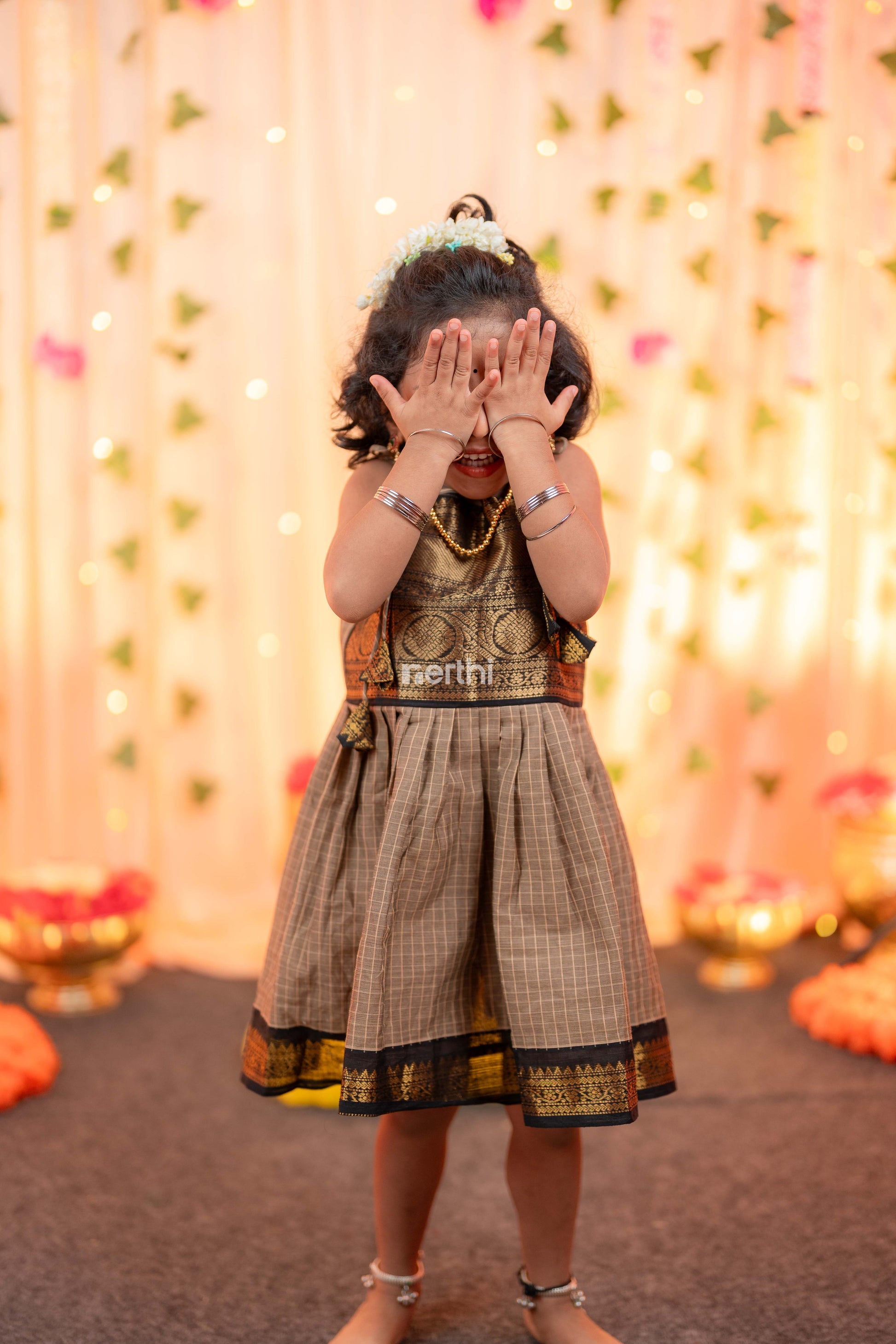 Light Brown Knotted Frock - #NF001