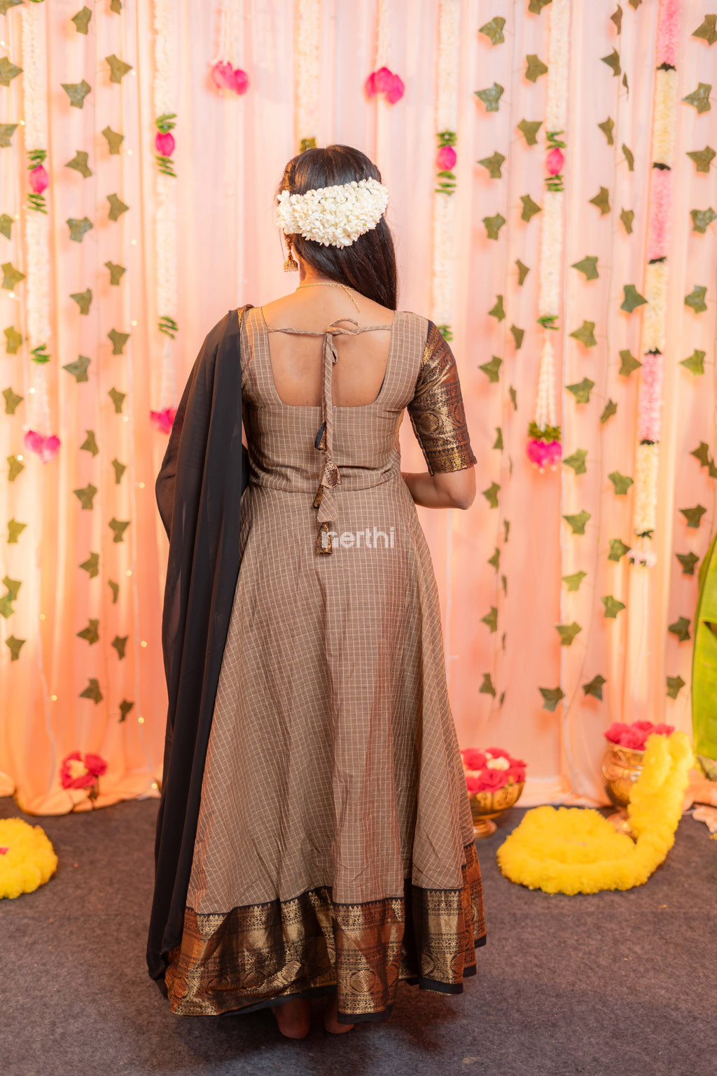 Light Brown Chettinad Cotton Anarkali - #NA002