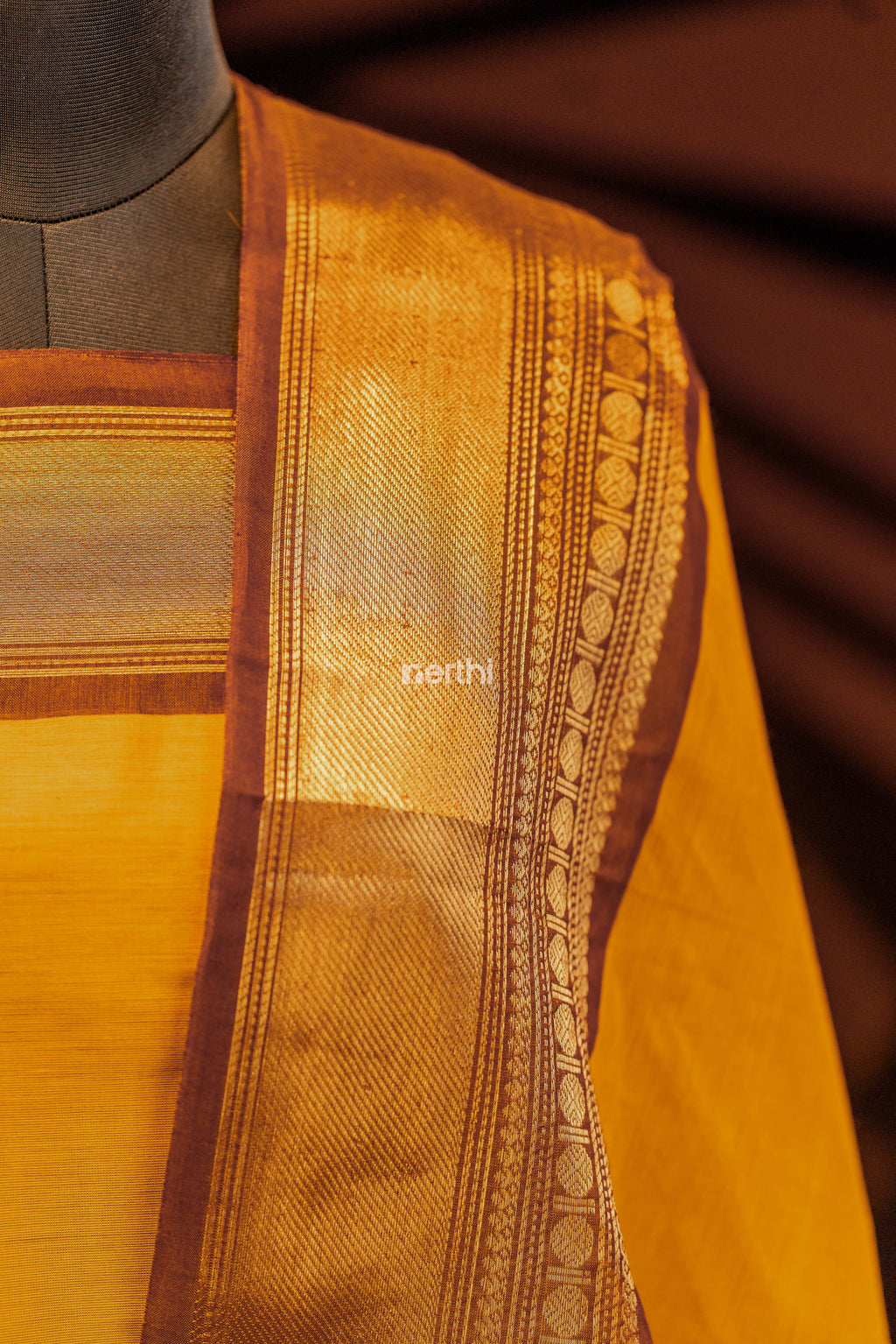 Yellow - Chettinad Cotton Unstitched Salwar Suit - #NC002