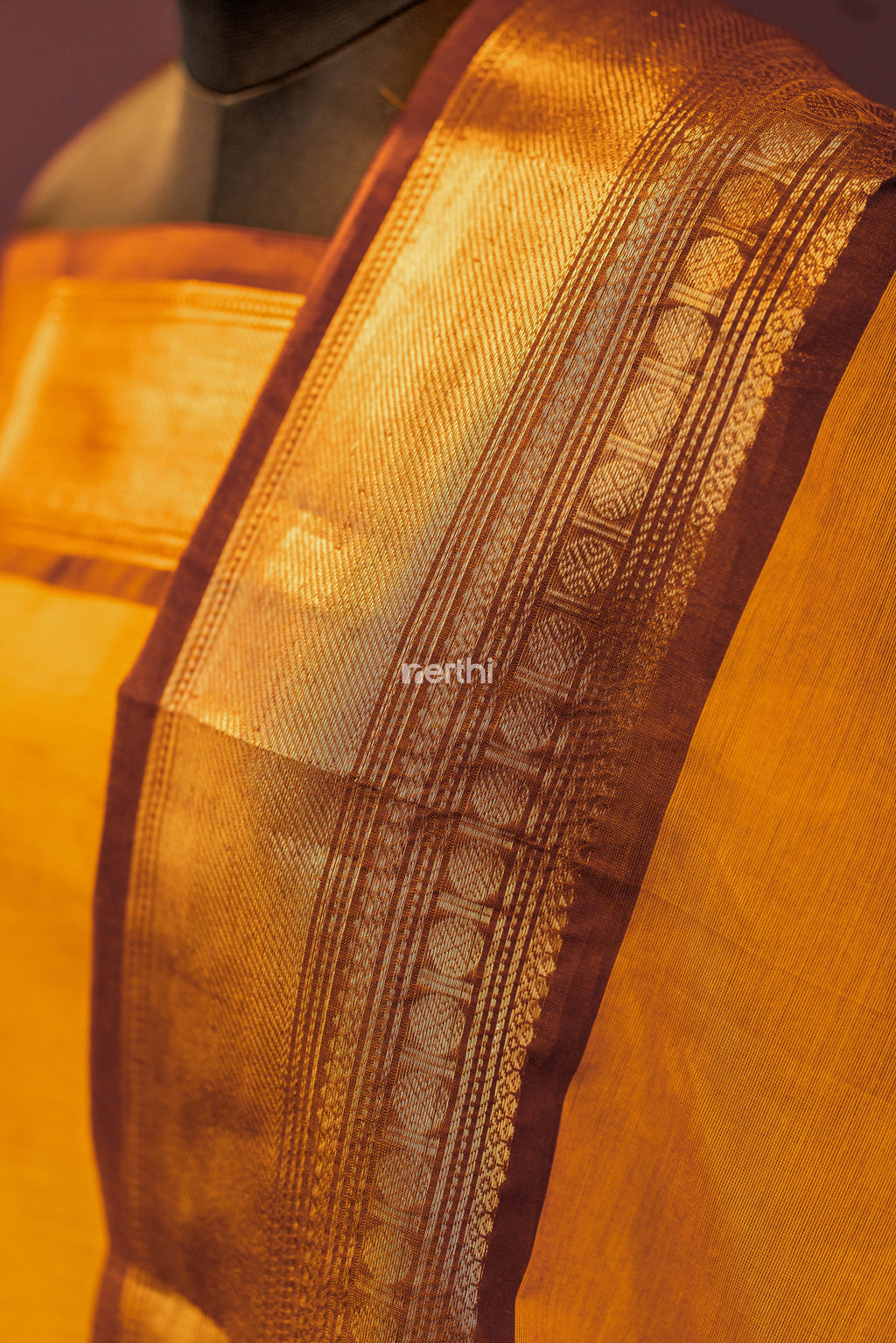 Yellow - Chettinad Cotton Unstitched Salwar Suit - #NC002