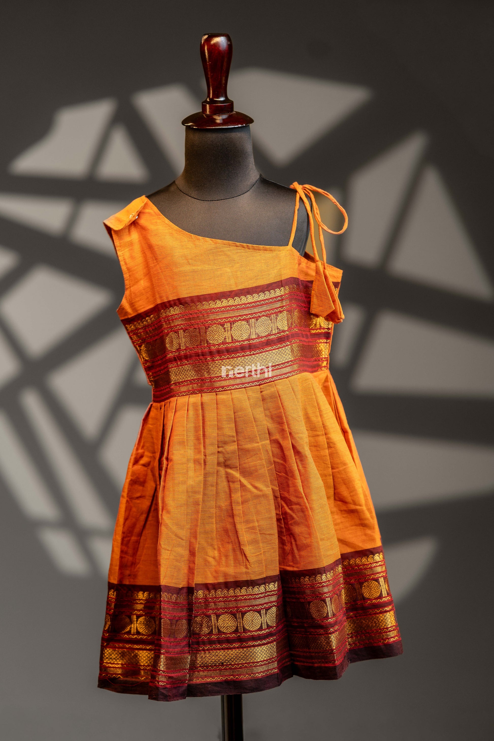 Orange One Shoulder Frock - #NF002