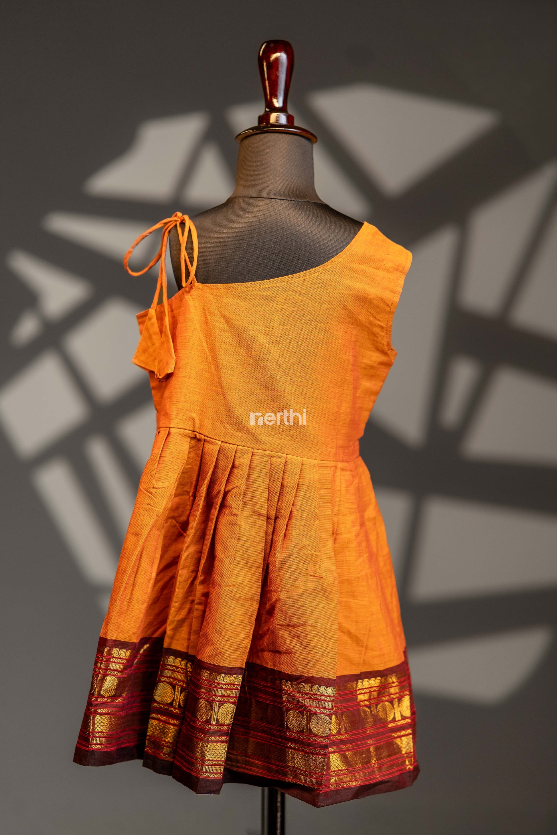 Orange One Shoulder Frock - #NF002