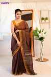 Sundari - Brown Chettinad Cotton Saree