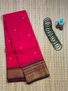 Pink Chettinad Cotton Saree with Maroon Border - #NS007
