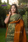 Puvi - Brown Chettinad Cotton Saree