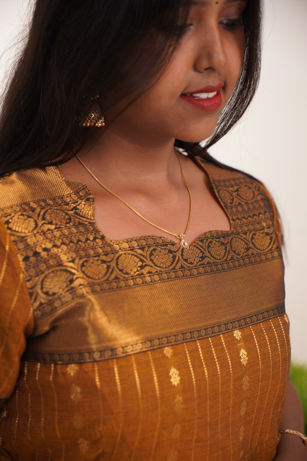 Mustard Yellow Chettinad Cotton Maxi - #NM001
