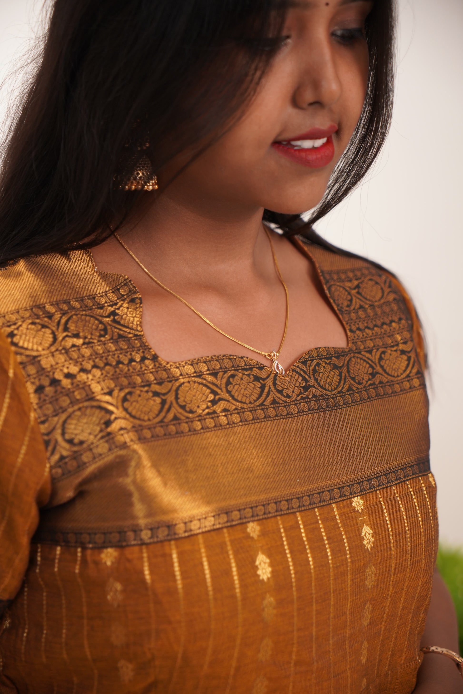 Mustard Yellow Chettinad Cotton Maxi - #NM001