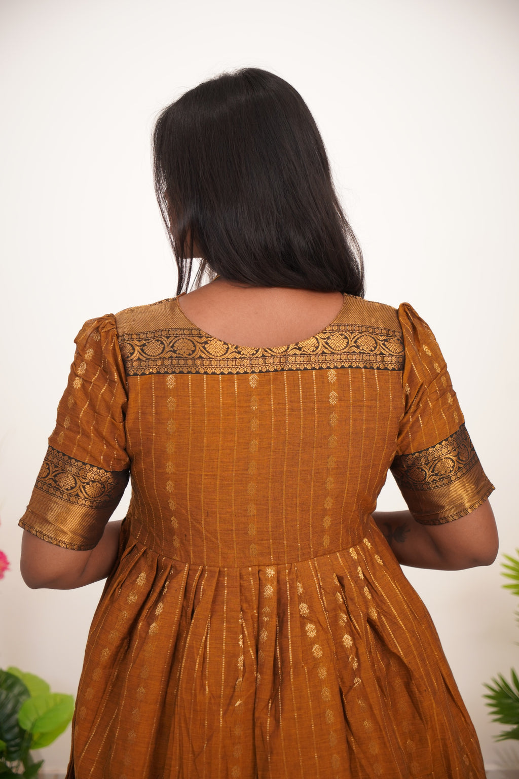 Mustard Yellow Chettinad Cotton Maxi - #NM001