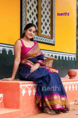 Neela - Blue Chettinad Cotton Saree